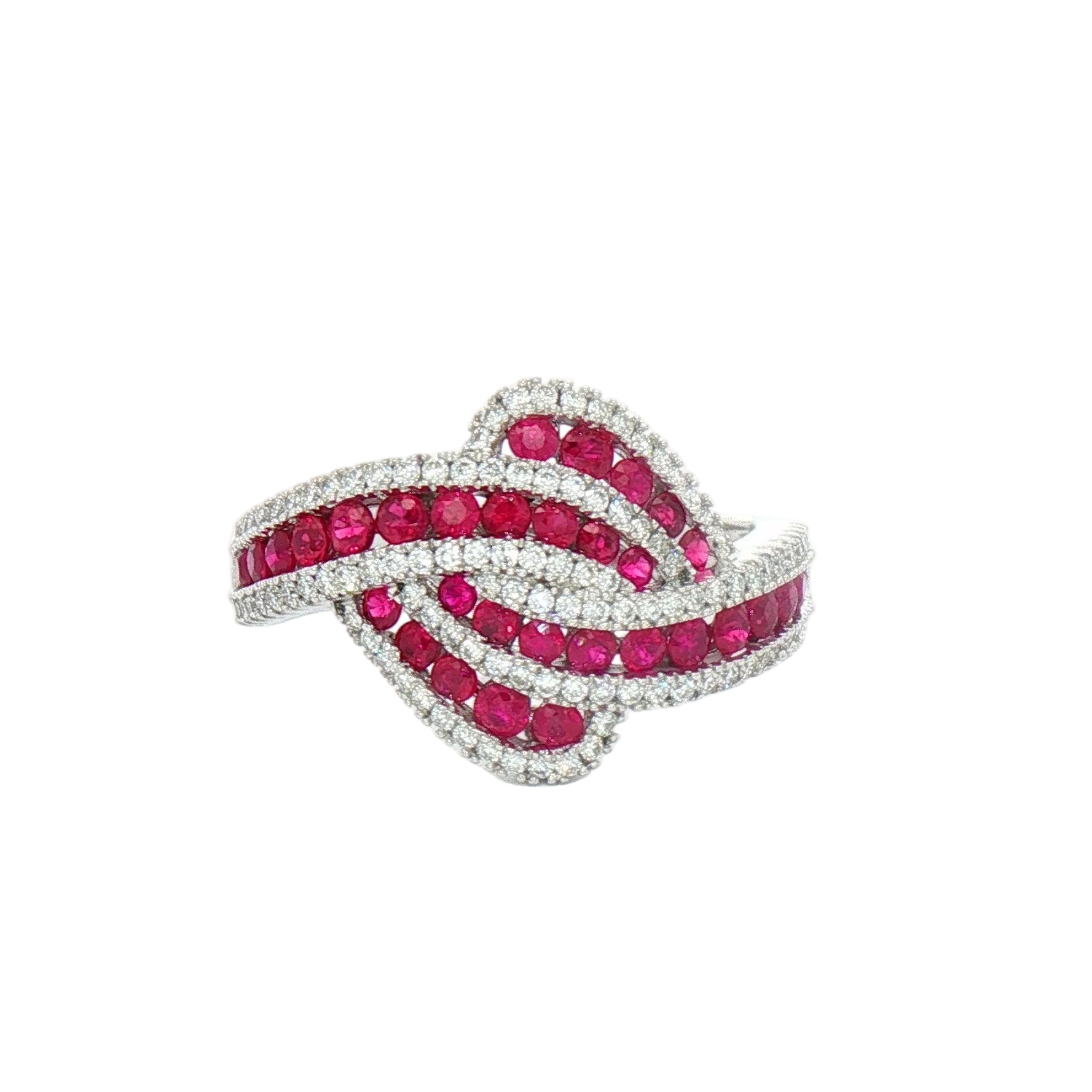 White Gold Ruby and Diamond Fashion Ring