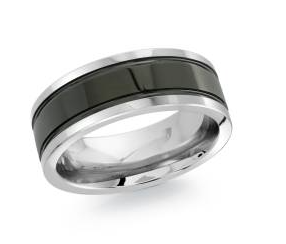 Silver and Black colored Tungsten Men's Band