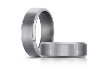 Silver colored tantalum ring with a satin finish.