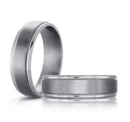 Silver colored tantalum ring with a brushed finish.
