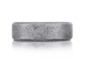 Silver tantalum ring with a brushed finish.
