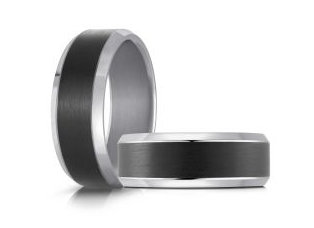 Black and silver colored Tantalum ring.