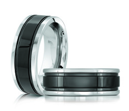 Silver and Black colored Tungsten Men's Band