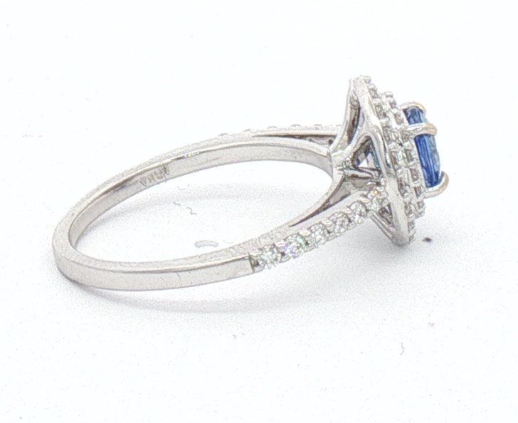 White Gold Sapphire and Diamond Ring.