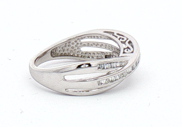 White Gold Diamond Crossover Ring