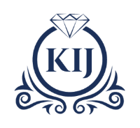 Kent Island Jewelry Logo with 'KIJ' and a diamond symbol in the center on a white background