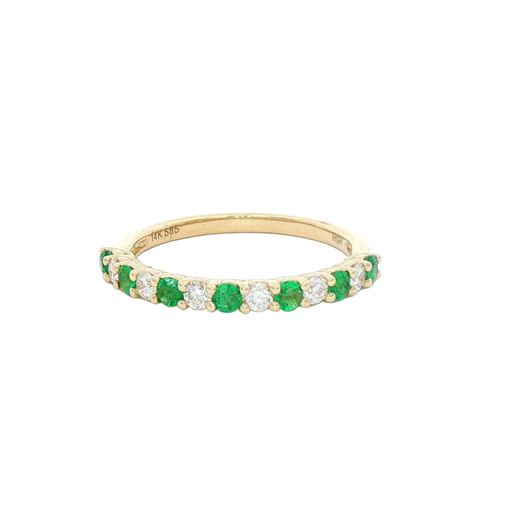 Yellow Gold Diamond and Emerald Ring