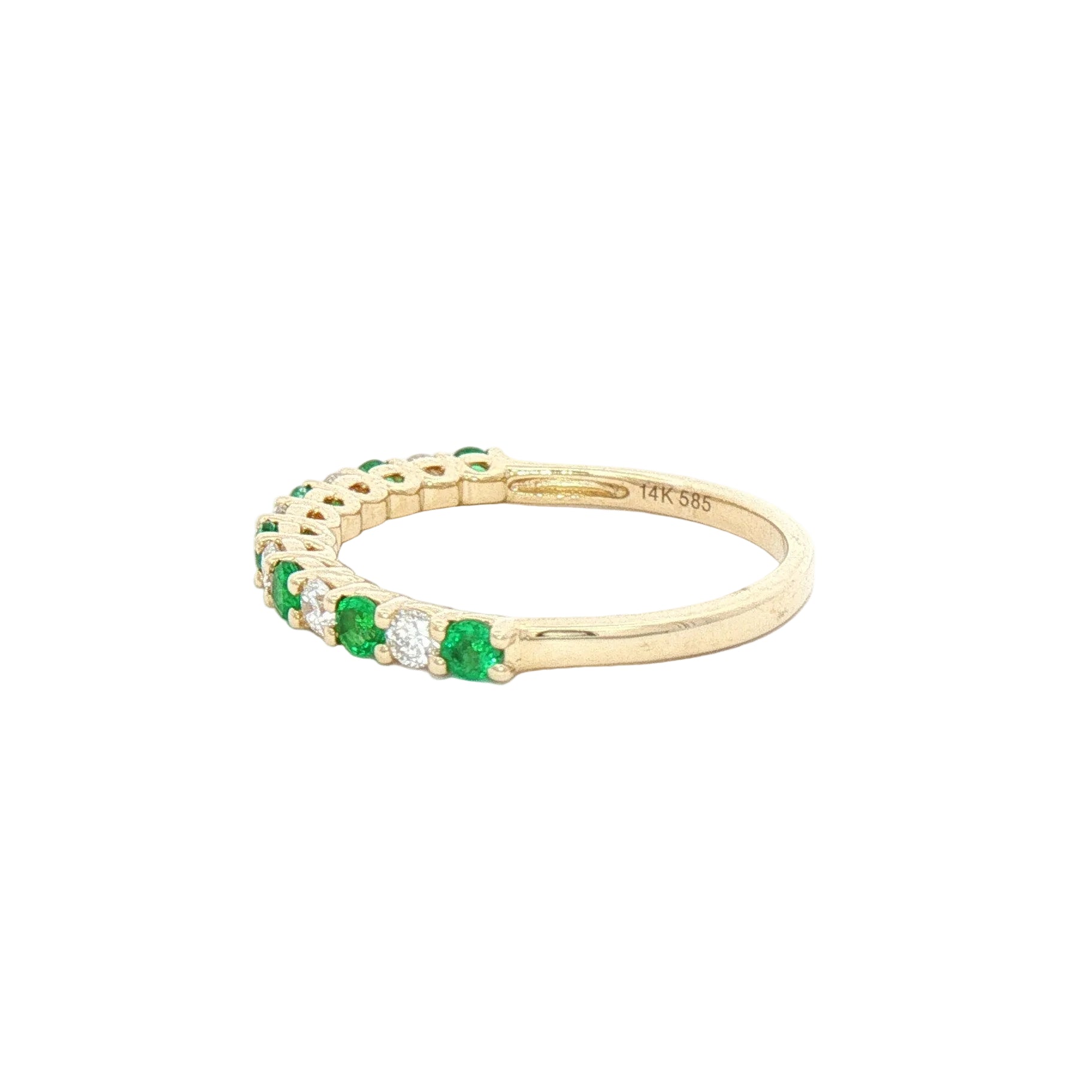 Yellow Gold Diamond and Emerald Ring