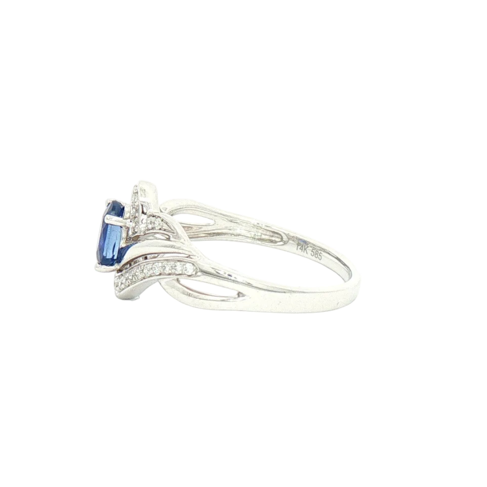 White Gold Diamond and Sapphire Ring