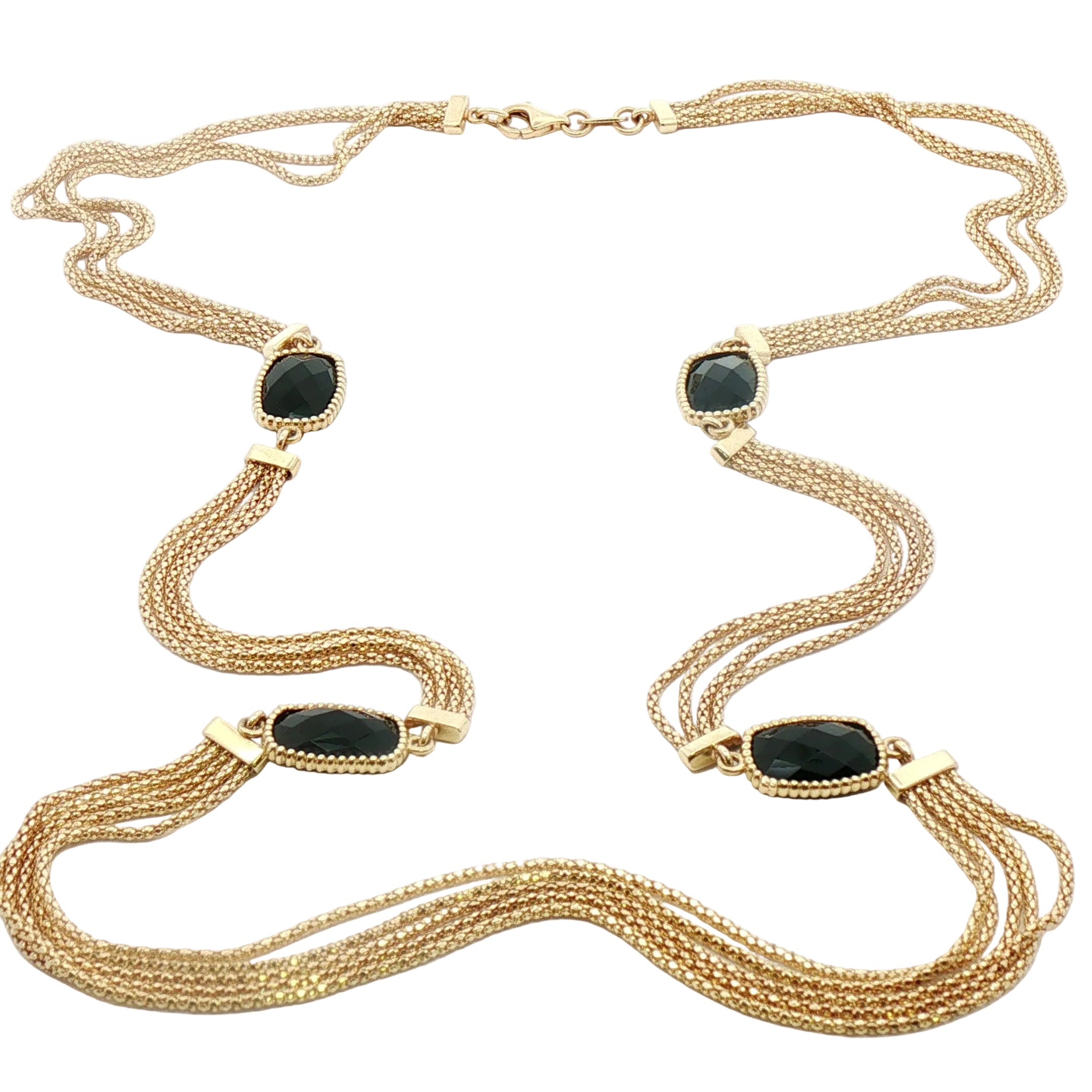 Yellow gold and black onyx necklace.