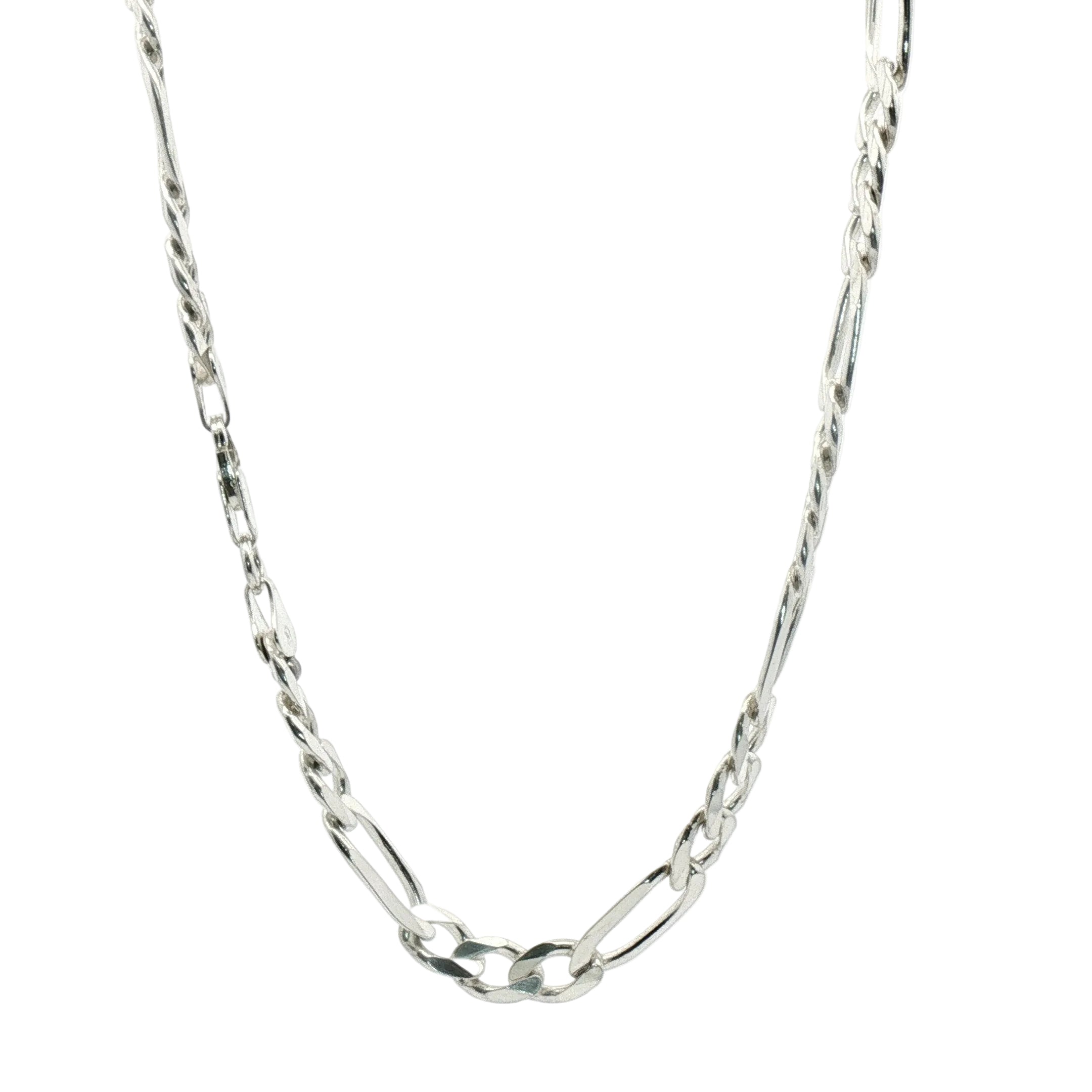Kent Island Jewelry SS 6.5mm Figaro Anchor chain, 18", features alternating link design on white background.