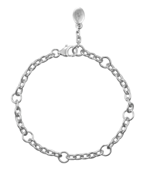 Alamea SS 925 Link Bracelet with round links, lobster clasp, and small oval tag.