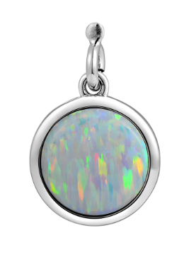Alamea’s SS 925 Charm-Opal is a round sterling silver pendant with iridescent hues—an elegant addition to any collection.