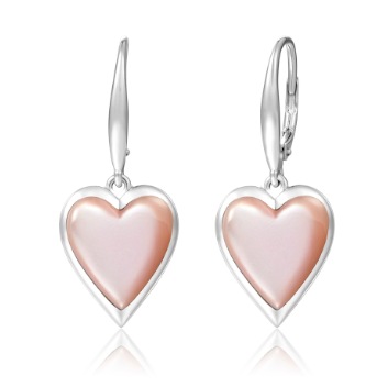Alamea SS 925 MOP Heart Earrings elegantly displayed on a white background.