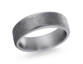 Silver tantalum ring with a brushed finish.