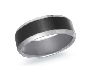 Black and silver colored Tantalum ring.