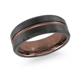 Two-tone ring with black and brown accent color.