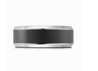 Black and silver colored Tantalum ring.