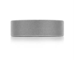 Gray colored tungsten men's band with sand finish.