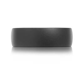 Black tungsten men's ring with a blue interior.