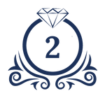 Decorative number '2' with a diamond ring on a white background